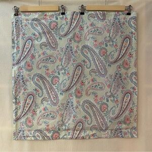 Pottery Barn mint green pastel paisley 30" square cotton Euro sham